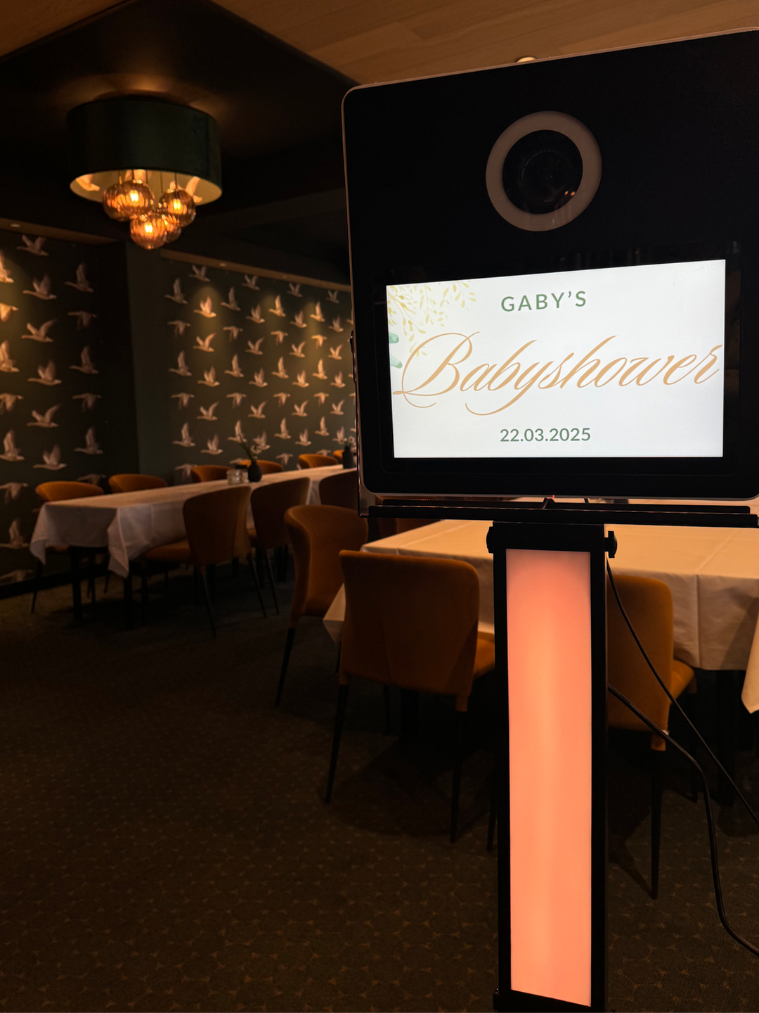 Gallery Booth opstelling op bruiloftslocatie